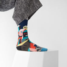 Indlæs billede til gallerivisning BONNE MAISON Chaussette Décor Bleu Foncé